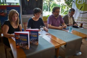 Teresa Vera, Trinidad Núñez, Antonio Manfredi y Rafael Terán, en la presentación del libro. (Foto Julian Pérez)