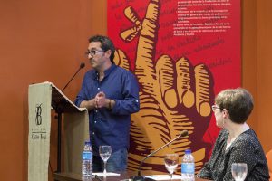 El periodista Daniel Pérez, durante su intervención.