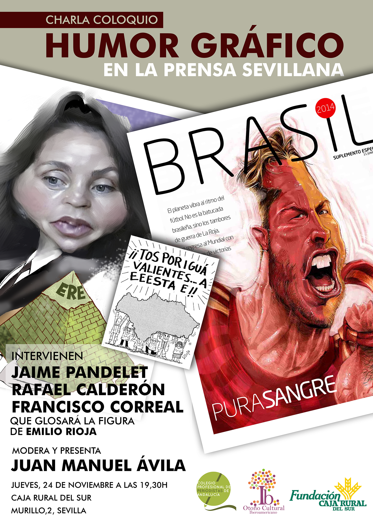El humor gráfico en la prensa sevillana de la mano de los dibujantes Rafael Calderón, Jaime Pandelet y el periodista Francisco Correal