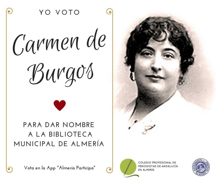 El plazo de votaciones por la periodista almeriense 'Carmen de Burgos' para dar nombre a la Biblioteca Municipal de Almería continúa abierto.