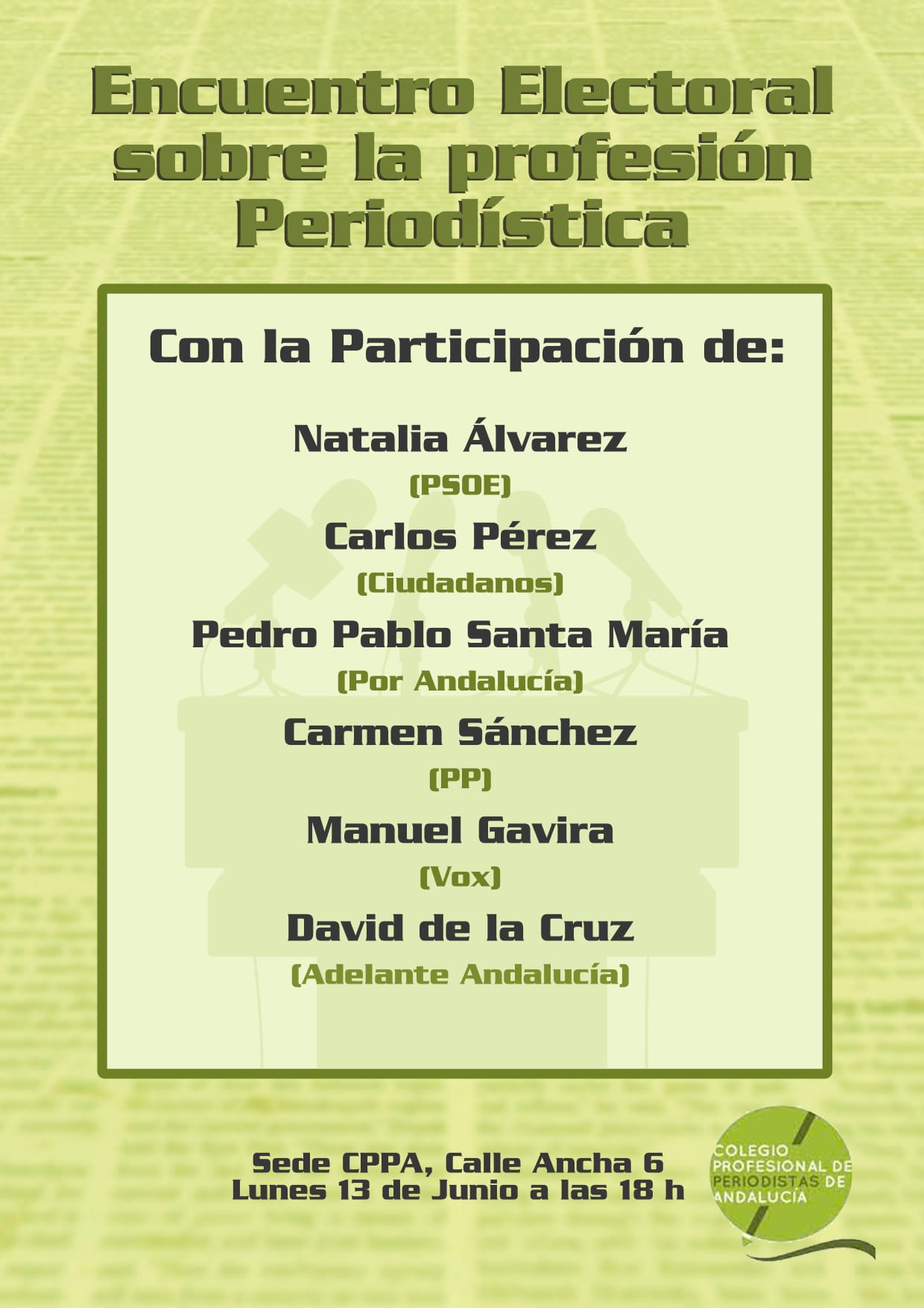 Encuentro electoral sobre Periodismo y Democracia