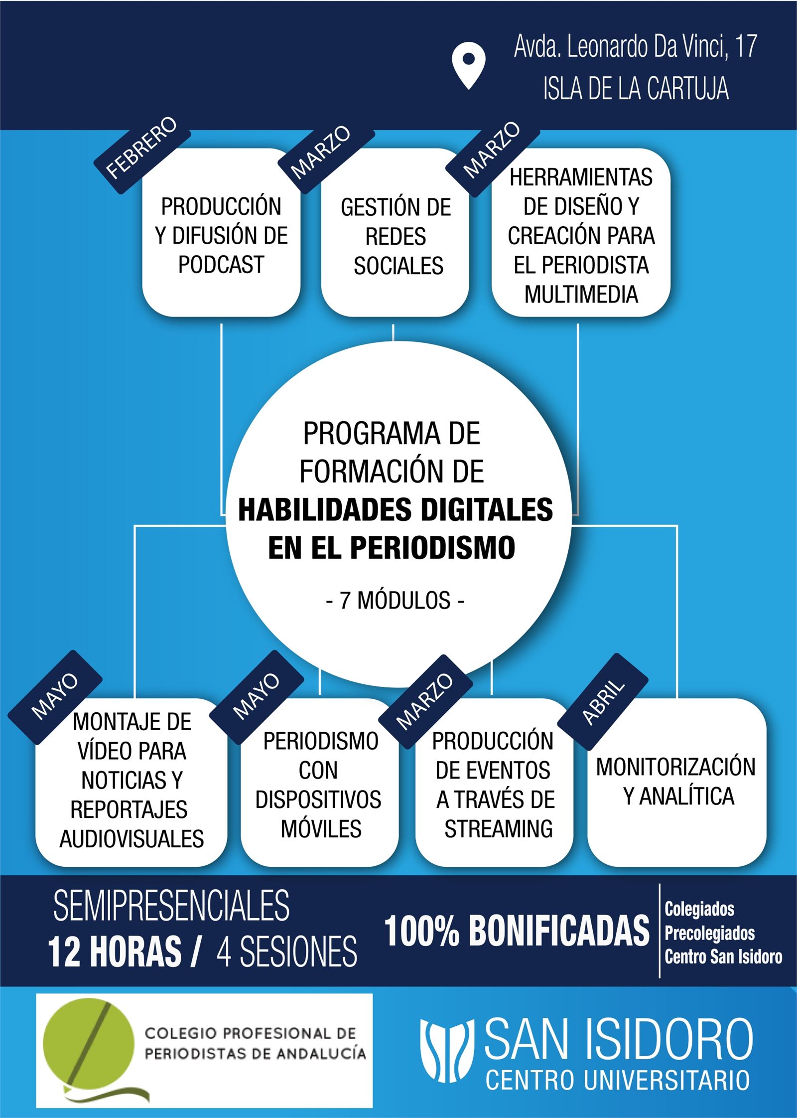 El Colegio de Periodistas de Andalucía y San Isidoro Centro Universitario organizan el Programa de Formación de Habilidades Digitales en Periodismo