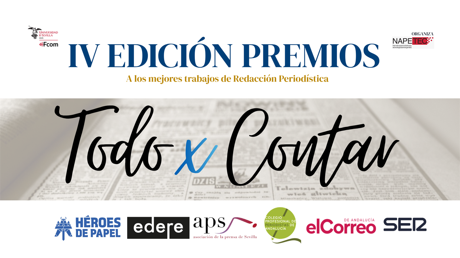 La Facultad de Comunicación de Sevilla acoge la IV edición de la gala “Todo por contar” para premiar a los alumnos por sus trabajos de redacción periodística