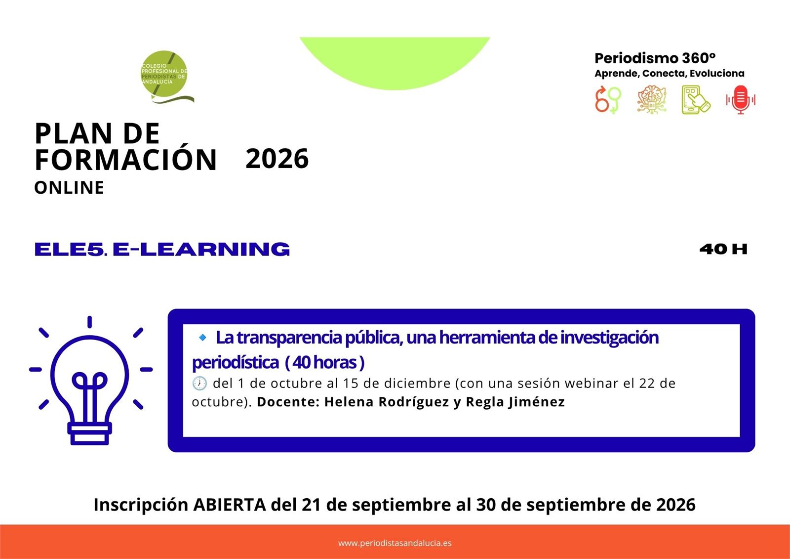 Plan de formación 2026 II. PROGRAMA FORMACIÓN E-LEARNING (40 horas)