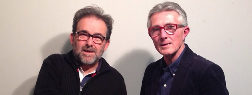 El decano del Colegio de Periodistas de Andalucía, Antonio Manfredi, y el presidente de la Asociación de la Prensa de Sevilla, Rafael Rodríguez, firmaron el convenio.